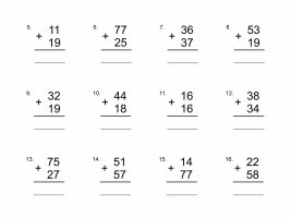 Two Digit Addition With Regrouping - Worksheet 1 PDF