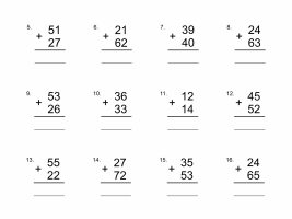 2 Digit Addition Without Regrouping - Worksheet 1