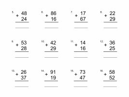 Two Digit Addition With Regrouping Worksheet