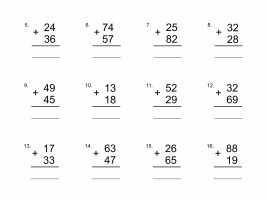 Two Digit Addition In Columns, With Regrouping