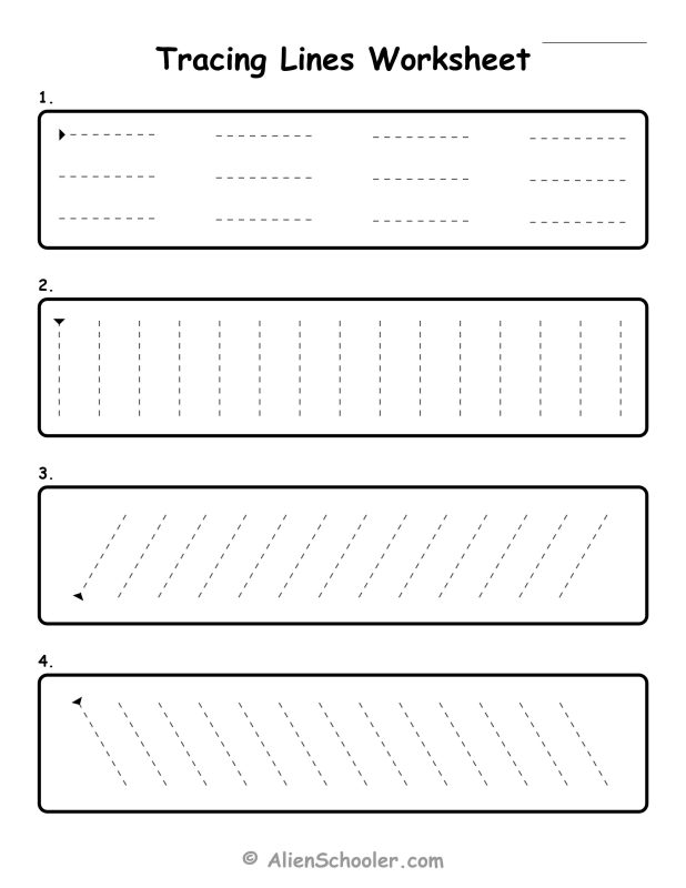 Tracing Straight Lines Worksheet