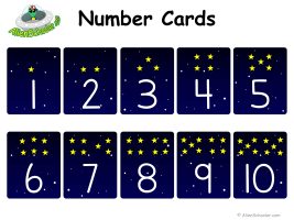 Number Cards For Kids (Blue background)