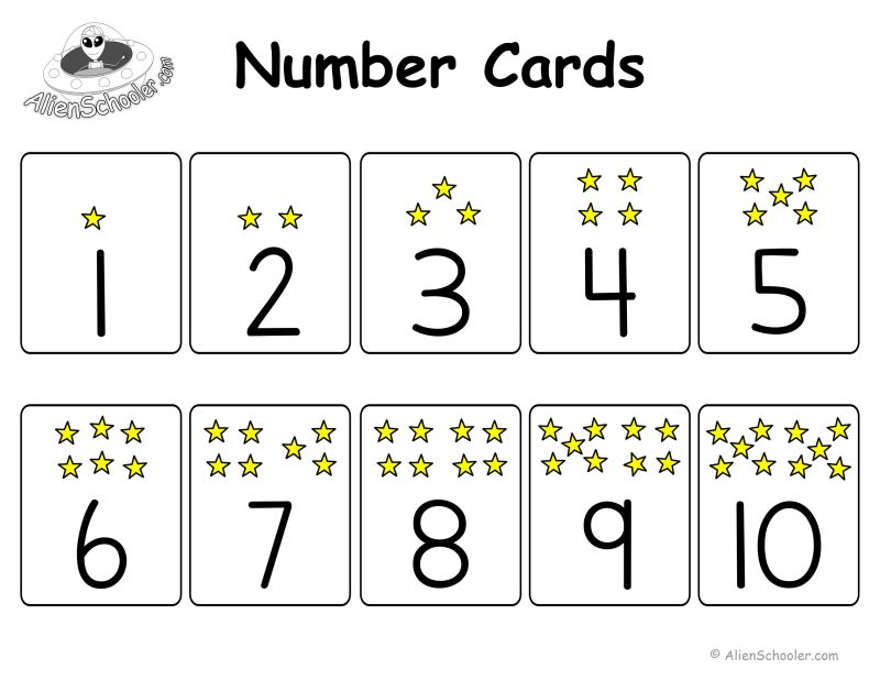 Number Cards For Kids - Printable Template