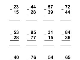 2-Digit Subtraction With Regrouping - Worksheet 2