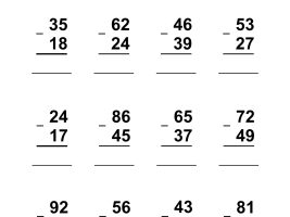 2-Digit Subtraction With Regrouping - Worksheet 3