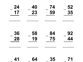 Double-Digit Subtraction With Regrouping - Worksheet 3