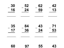 2-Digit Subtraction With Regrouping Worksheet