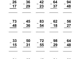 Two Digit Subtraction With Regrouping Worksheet