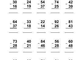 Double Digit Subtraction With Regrouping Worksheet