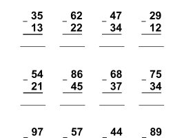 2-Digit Subtraction Without Regrouping - Worksheet 3