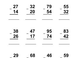 2-Digit Subtraction Without Regrouping - Worksheet 4