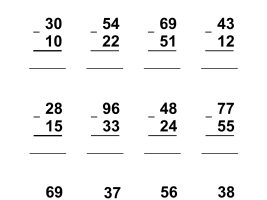 2-Digit Subtraction Without Regrouping - Worksheet 6