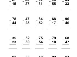 Double Digit Subtraction Without Regrouping - Worksheet 8