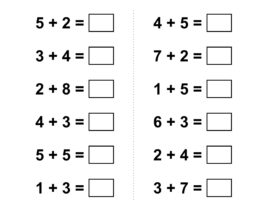 Kindergarten Addition Worksheet #1