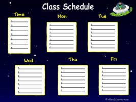 5 Days Class Schedule Template Printable