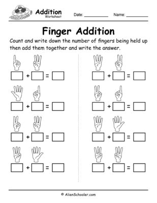 Finger Addition Worksheet 1