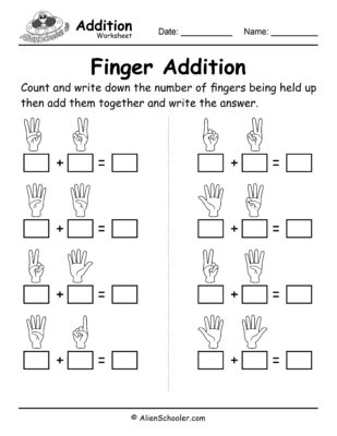 Finger Addition Worksheet 2