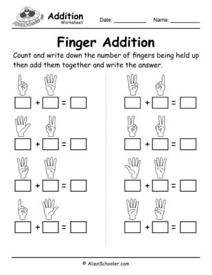 Finger Addition Worksheet 3