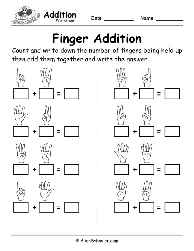 Finger Addition Worksheet 3