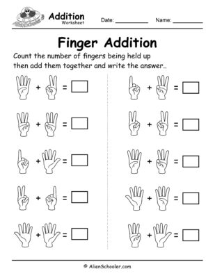 Finger Addition Worksheet 4