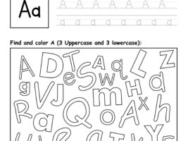 Letter A Worksheet - Trace, Find and Color