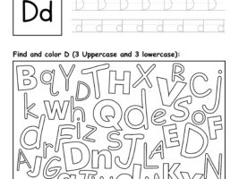 Letter D Worksheet - Trace, Find and Color