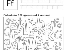 Letter F Worksheet - Trace, Find and Color