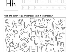Letter H Worksheet - Trace, Find and Color