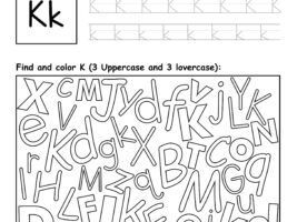 Letter K Worksheet - Trace, Find and Color