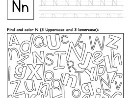 Letter N Worksheet - Trace, Find and Color