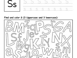 Letter S Worksheet - Trace, Find and Color