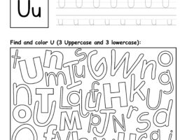 Letter U Worksheet - Trace, Find and Color