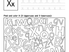 Letter X Worksheet - Trace, Find and Color