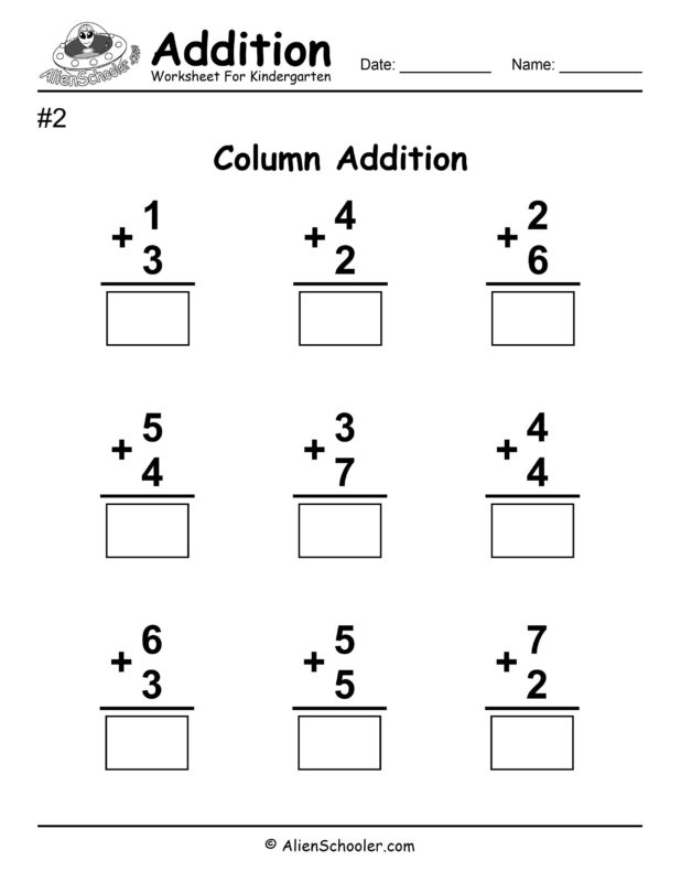 Column Addition To 100 Worksheets