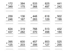 3 Digit Addition And Subtraction With Regrouping Worksheet #4