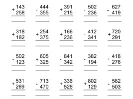 3 Digit Addition And Subtraction With Regrouping Worksheet #5