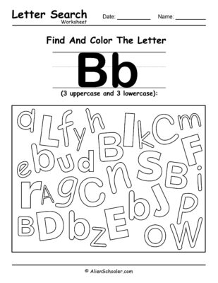 Find The Letter B Worksheet