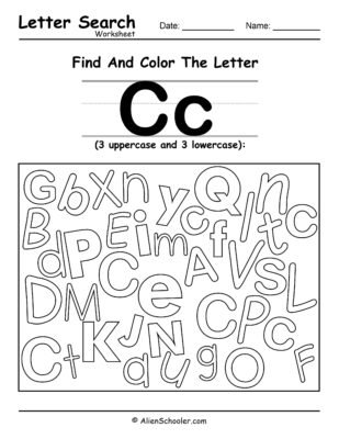 Find The Letter C Worksheet