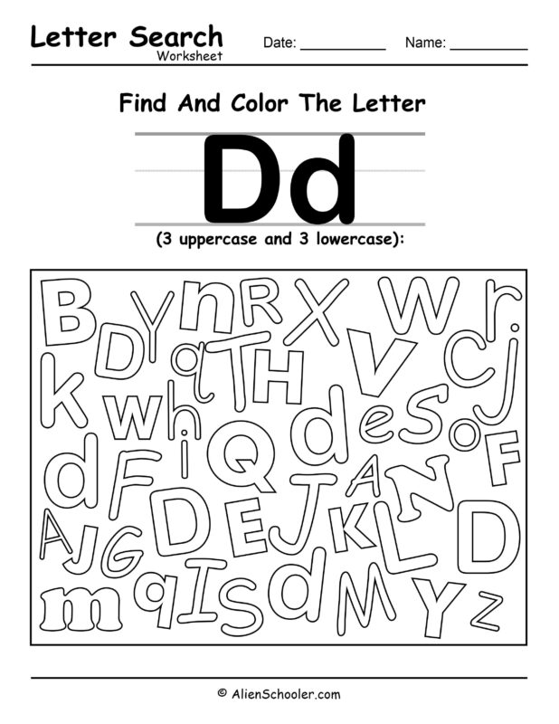 Find The Letter D Worksheet