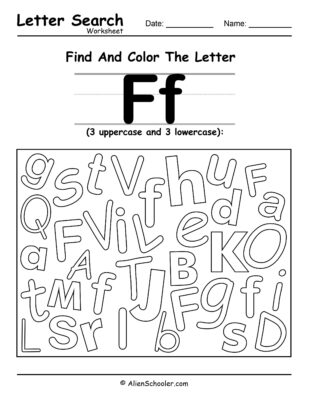 Find The Letter F Worksheet
