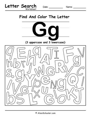 Find The Letter G Worksheet Free Printable