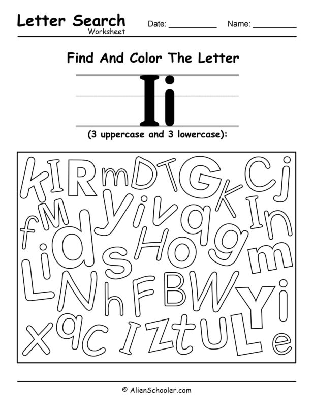 Find Letter I Worksheet