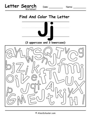 Find The Letter J Worksheet
