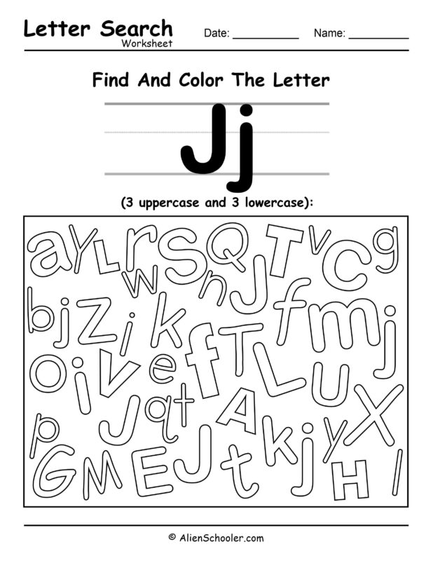 Find The Letter J Worksheet