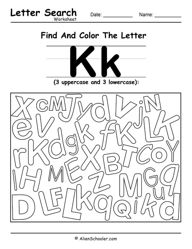 Find The Letter K Worksheet