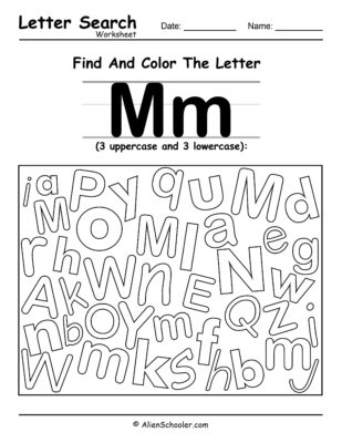 Find The Letter M Worksheet