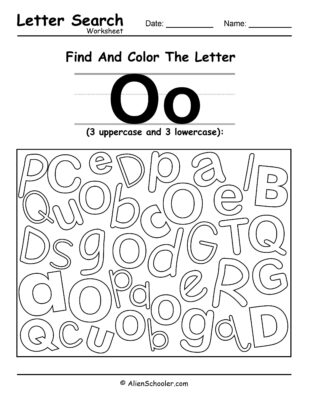 Find The Letter O Worksheet