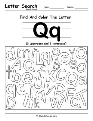 Find The Letter Q Worksheet Free Printable