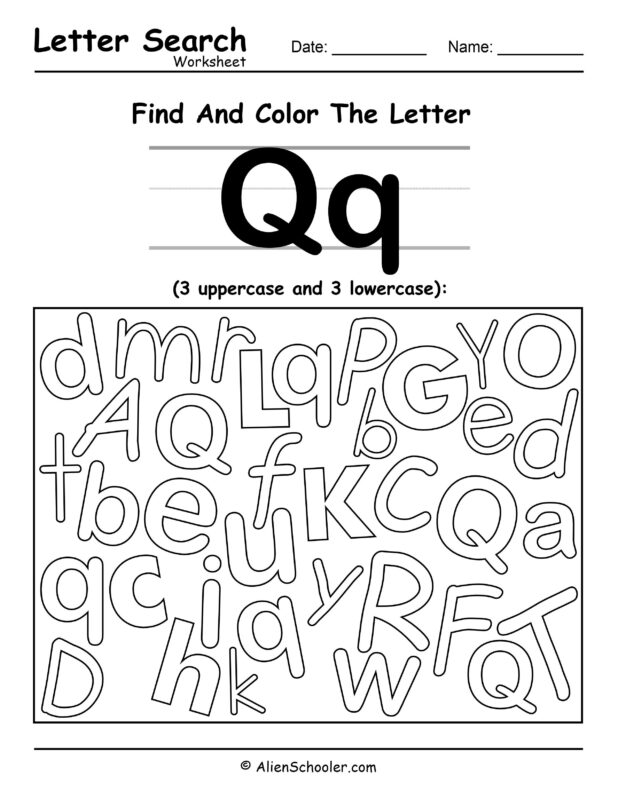 Find The Letter Q Worksheet Free Printable