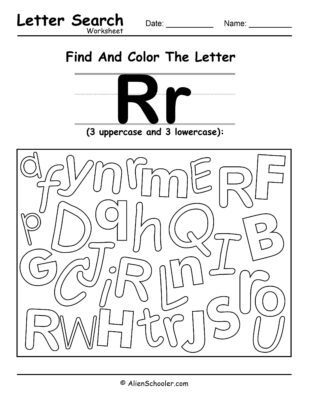 Find The Letter R Worksheet